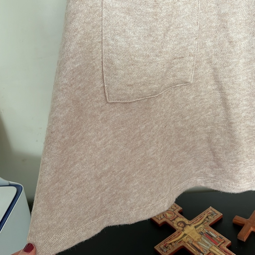 ROBBIE BEE Cream Blend Short Sleeve Cowl Neck Sweater A-LineDress, Sz Medium,GUC - Picture 7 of 10